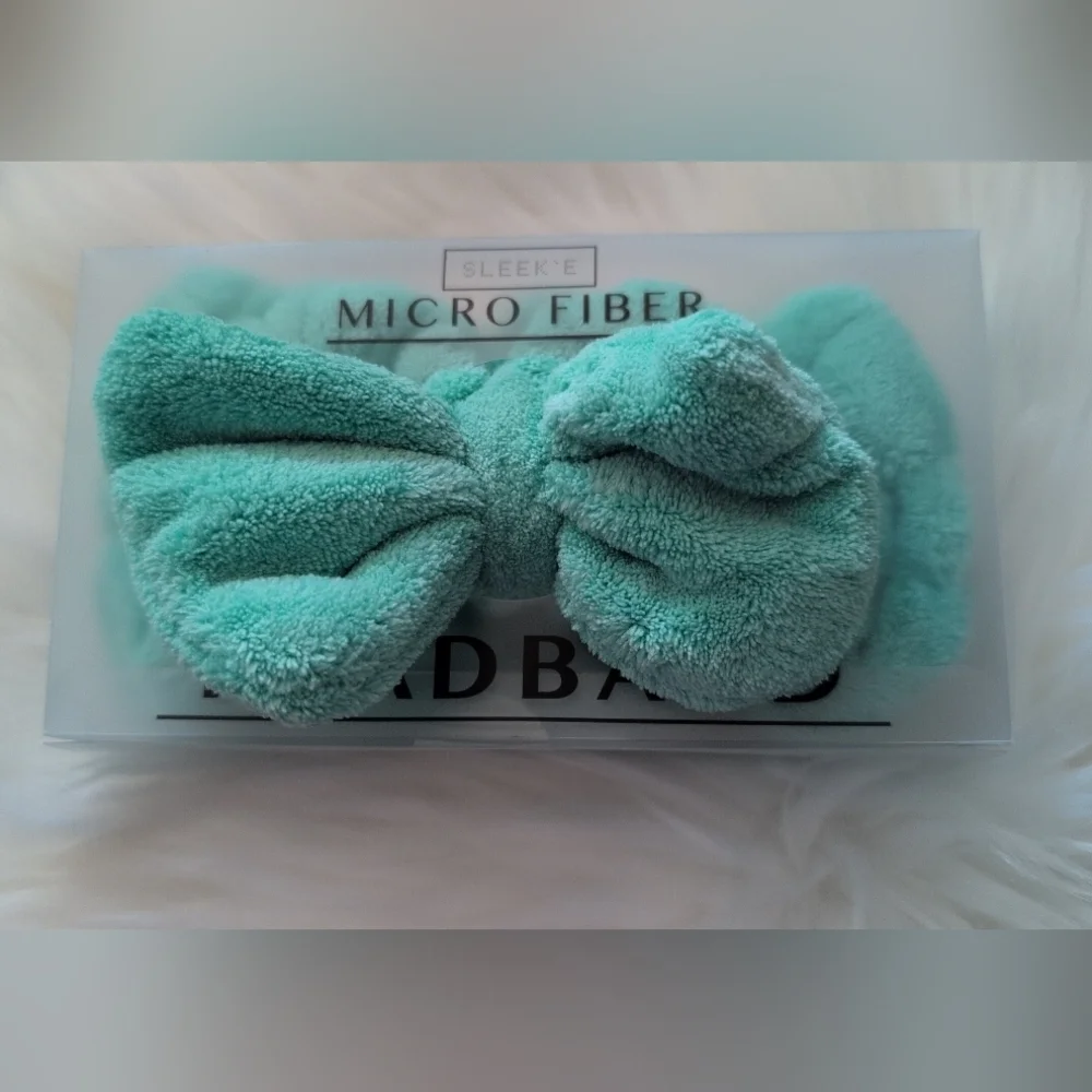 Sleek'e Turquoise Micro Fiber Bow Headband